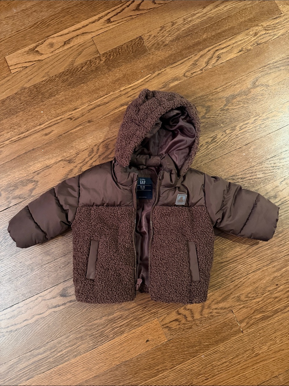 Baby Gap Brown Sherpa & Puffer Hooded Jacket